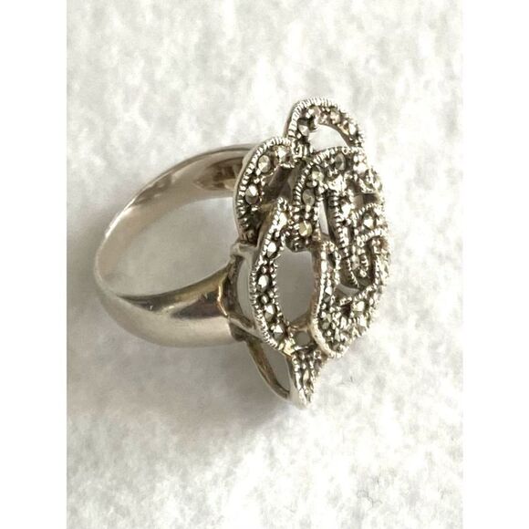 Beautiful Sterling 925 Silver Ring Sz 7 1/4 - Picture 2 of 8